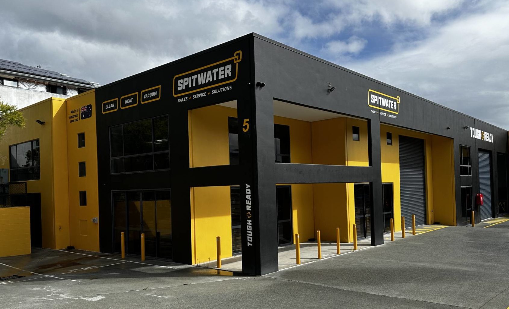 picture of Spitwater building signage with new branding colours